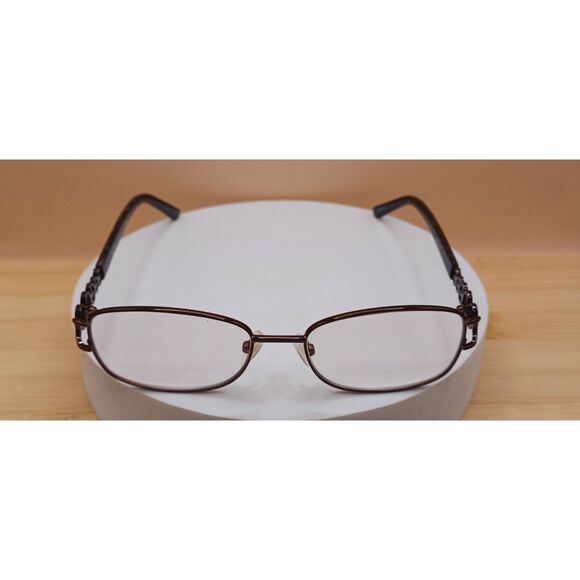 Modern Art Eyeglasses Frames A357 Brown 54-17-140 Metal and Rhinestone Frames - Picture 15 of 16